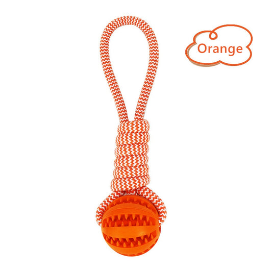 Dog Toys Balls Interactive Treat Rope Rubber Leaking Balls for Small Medium Dogs Chewing Bite Resistant Pet Tooth Cleaning