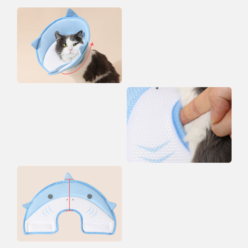 Soft Cat Recovery Collar Cat Cone Collar Nonwoven Fabric Elizabethan Collar Loops-Protective Wound Healing Specially Designed for Cats and Puppies - Easy to Eat and Drink