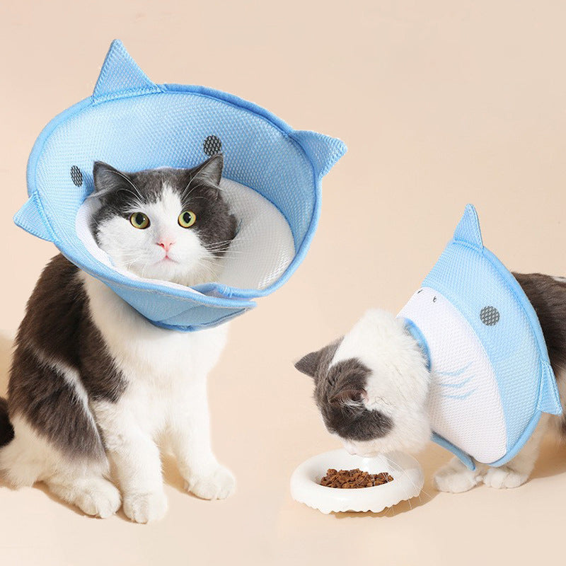 Soft Cat Recovery Collar Cat Cone Collar Nonwoven Fabric Elizabethan Collar Loops-Protective Wound Healing Specially Designed for Cats and Puppies - Easy to Eat and Drink
