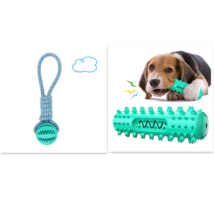 Dog Toys Balls Interactive Treat Rope Rubber Leaking Balls for Small Medium Dogs Chewing Bite Resistant Pet Tooth Cleaning