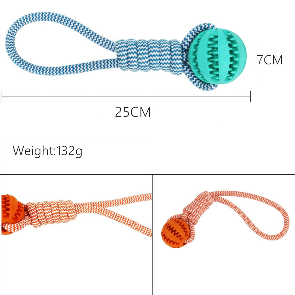 Dog Toys Balls Interactive Treat Rope Rubber Leaking Balls for Small Medium Dogs Chewing Bite Resistant Pet Tooth Cleaning