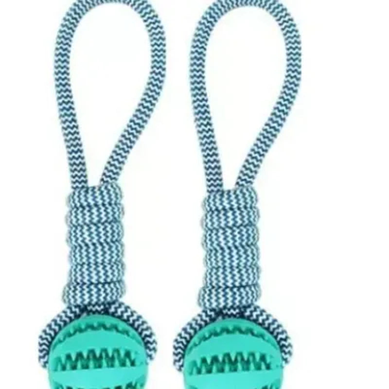 Dog Toys Balls Interactive Treat Rope Rubber Leaking Balls for Small Medium Dogs Chewing Bite Resistant Pet Tooth Cleaning