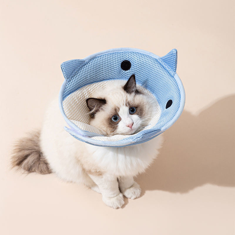 Soft Cat Recovery Collar Cat Cone Collar Nonwoven Fabric Elizabethan Collar Loops-Protective Wound Healing Specially Designed for Cats and Puppies - Easy to Eat and Drink