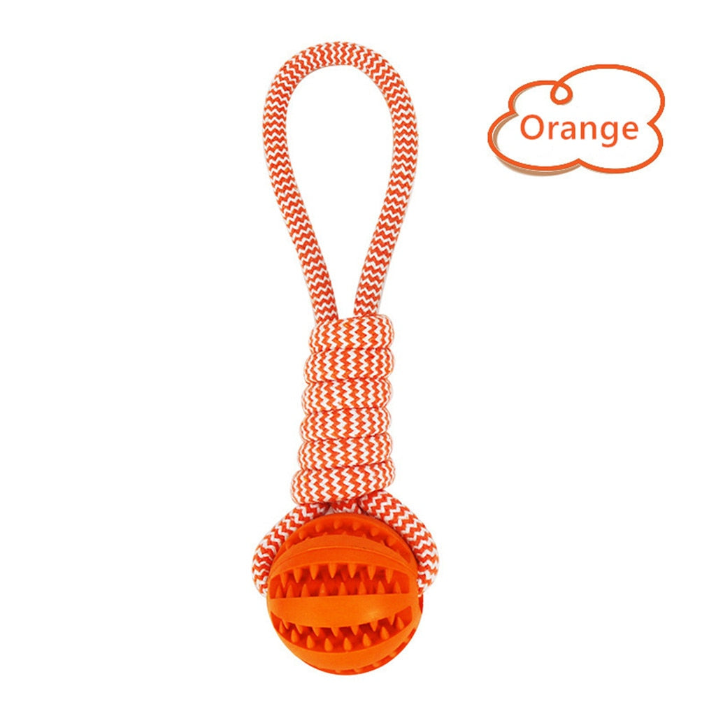Dog Toys Balls Interactive Treat Rope Rubber Leaking Balls for Small Medium Dogs Chewing Bite Resistant Pet Tooth Cleaning