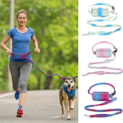 Hand Free Dog Leash for Walking and Running Jogging, Adjustable Dog Leash, Waist Belt, Traction Rope, Reflective Dog Accessories
