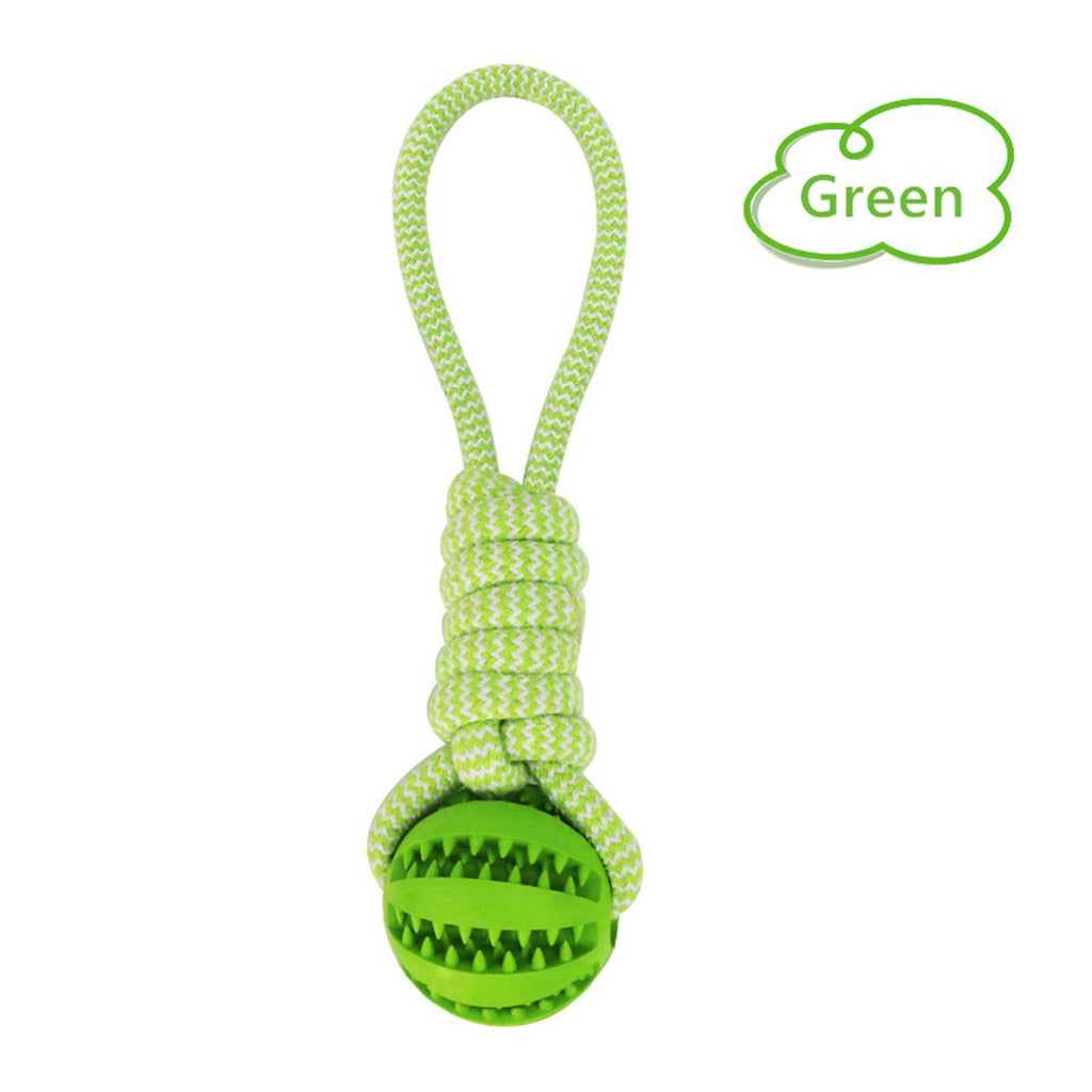 Dog Toys Balls Interactive Treat Rope Rubber Leaking Balls for Small Medium Dogs Chewing Bite Resistant Pet Tooth Cleaning