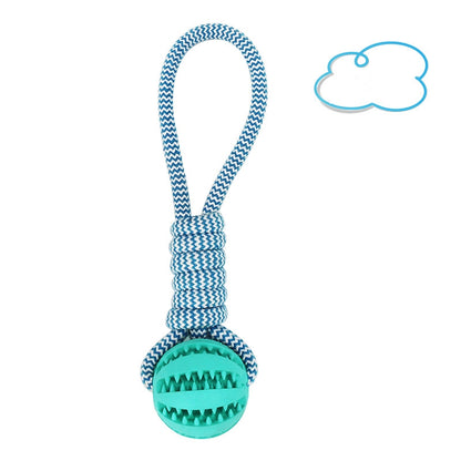 Dog Toys Balls Interactive Treat Rope Rubber Leaking Balls for Small Medium Dogs Chewing Bite Resistant Pet Tooth Cleaning
