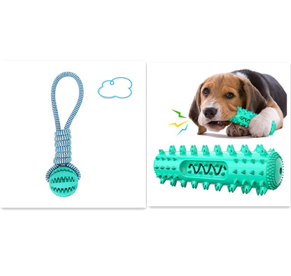 Dog Toys Balls Interactive Treat Rope Rubber Leaking Balls for Small Medium Dogs Chewing Bite Resistant Pet Tooth Cleaning