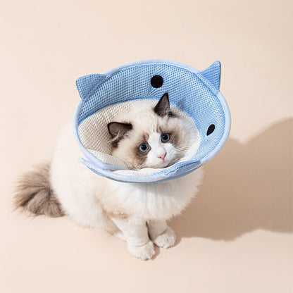 Soft Cat Recovery Collar Cat Cone Collar Nonwoven Fabric Elizabethan Collar Loops-Protective Wound Healing Specially Designed for Cats and Puppies - Easy to Eat and Drink