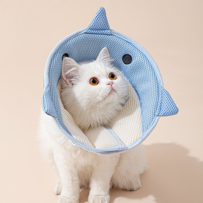 Soft Cat Recovery Collar Cat Cone Collar Nonwoven Fabric Elizabethan Collar Loops-Protective Wound Healing Specially Designed for Cats and Puppies - Easy to Eat and Drink